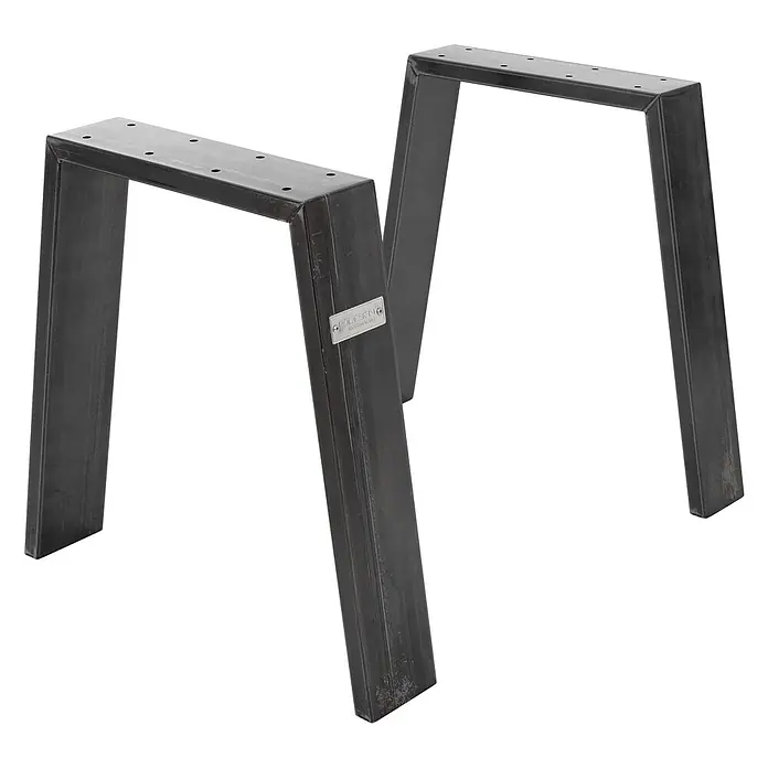 ML-Design Tischgestell Loft 2er Set Bankkufen aus Stahl Industriedesign U-Form - Stahl - Zwei dunkelgraue Metall-Tischbeine in Trapezform mit vorgebohrten Löchern zur Befestigung.