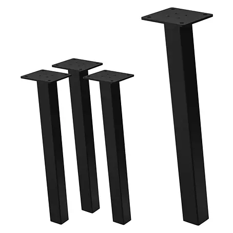 Tischbeine 4er Set I-96GRAD-Design schräg 42 cm, Schwarz, Stahl, 4x4cm