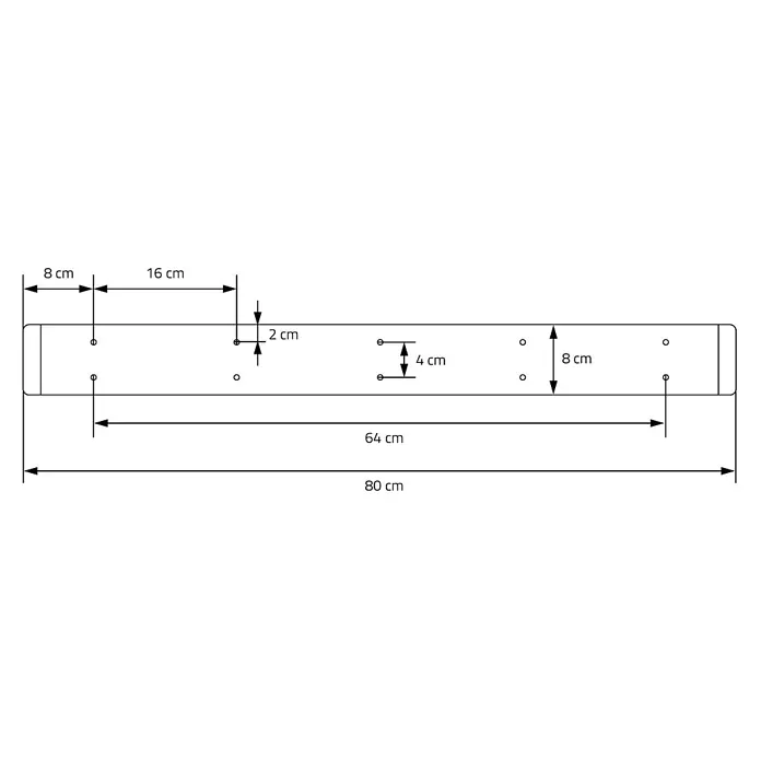 ML-Design Tischgestell Kufengestell O-Form Schwarz für Esstisch/Schreibtisch DIY-Projekte - Stahl - Rechteckige Montageplatte, 80 cm lang, mit mehreren vorgebohrten Löchern für präzise Befestigung.