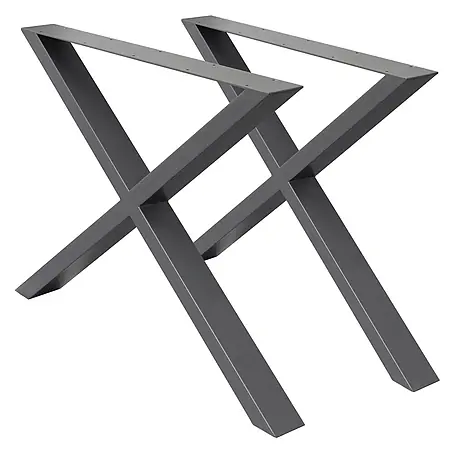 ECD Germany  Tischgestell 2x Tischbeine X-Design pulverbeschichtete Stahl Industriedesign
