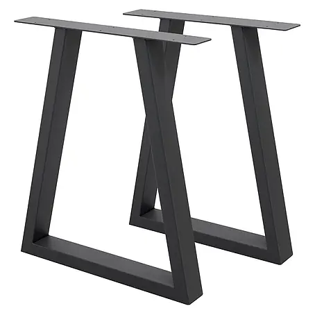 ECD Germany  Tischgestell 2x Tischbeine Trapez Design aus pulverbeschichtetem Stahl