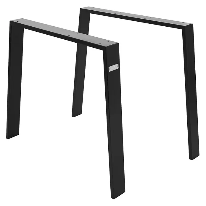 ML-Design Tischgestell Loft 2er Set aus Stahl Industriedesign U-Form - Stahl - Zwei schwarze Metall-Tischbeine aus Rechteckrohr, mit Befestigungslöchern.