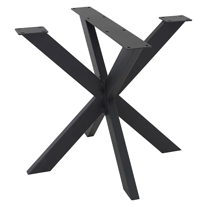 ML-Design Tischgestell Tischkufen Tischfüße X-Design 85x71x85 cm Schwarz Industriedesign - Traglast: 150 kg, Stahl - Schwarzes Metall-Spinnen-Tischgestell mit Montageplatten.