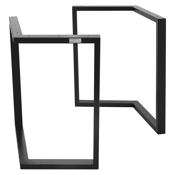 ML-Design Tischgestell 2er Set Tischgestell Bankkufen Tischkufen Möbelfüße aus Stahl - Stahl - Zwei schwarze Tischbeine aus Rechteckrohr, mit vorgebohrten Befestigungslöchern für eine Tischplatte.