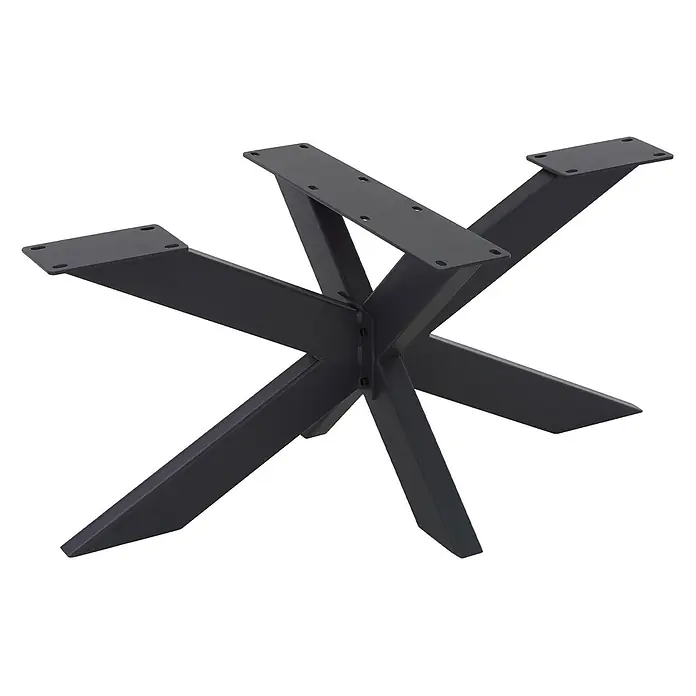 ML-Design Tischgestell Tischgestell Spider Kreuzgestell Schwerlast aus Stahl für DIY - Metall - Schwarzes sternförmiges Metalltischgestell mit mehreren Armen für stabilen Halt.