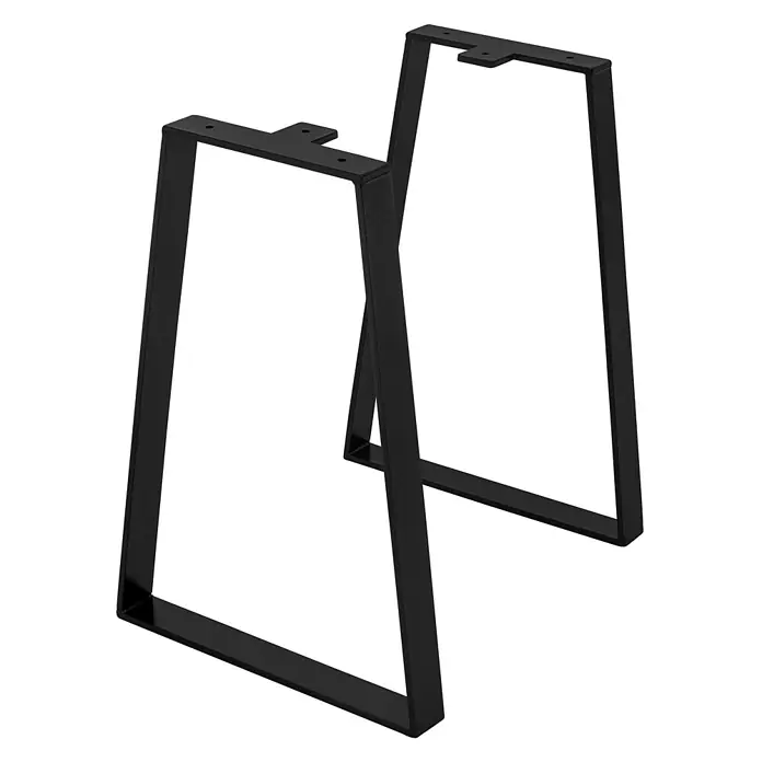 ML-Design Tischgestell Kufengestell Trapez-Form Schwarz Bankkufen Bankbeine für DIY-Projekte - Stahl - Paar schwarze Metall-Tischbeine in Trapezform mit vorgebohrten Montageplatten.