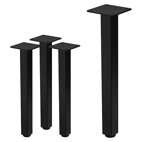 Tischbeine 4er Set I-Design H:42 cm, Schwarz, Stahl, Profil 4x4 cm