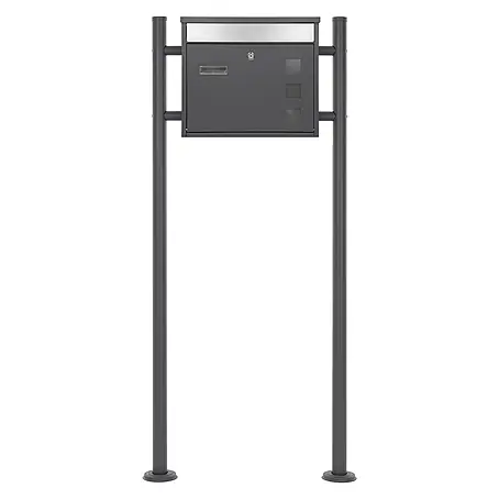 ML-Design  Standbriefkasten Briefkastenanlage mit Ständer Anthrazit 120cm Mailbox mit Pfosten