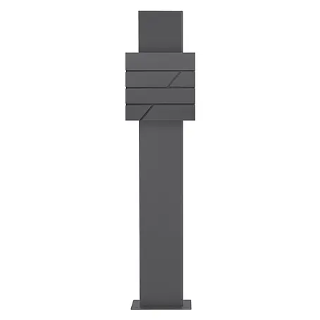 ML-Design  Standbriefkasten Briefkastenanlage mit Standfuß 170 cm Mailbox mit Pfosten Anthrazit