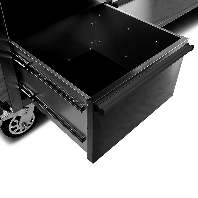Werkstatt mit Lochwand und Schrank 198 cm schwarz, rollbar - 