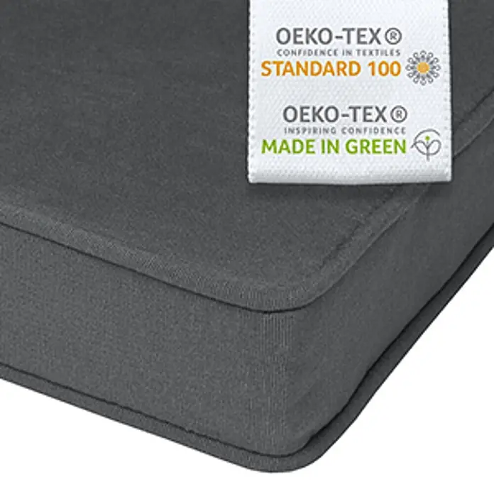 Beautissu Bankauflage Loft HS - Hollywoodschaukel, 1 Stk., L x B x H: 180 x 100 x 6 cm, Baumwolle, Polyester, Graphitgrau - Dunkelgraues Textilkissen mit OEKO-TEX Standard 100 und Made in Green Vertrauenssiegeln.