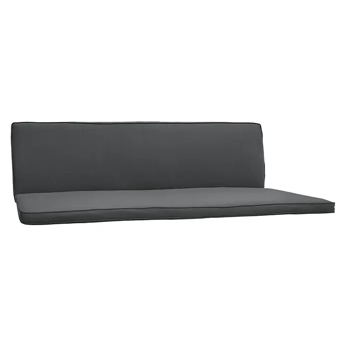 Beautissu Bankauflage Loft HS - Hollywoodschaukel, 1 Stk., L x B x H: 180 x 100 x 6 cm, Baumwolle, Polyester, Graphitgrau - Dunkelgraues zweiteiliges Outdoor-Sitzkissen-Set mit Paspelierung, bestehend aus Rücken- und Sitzkissen.
