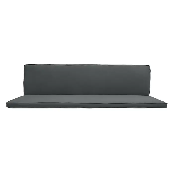 Beautissu Bankauflage Loft HS - Hollywoodschaukel, 1 Stk., L x B x H: 180 x 100 x 6 cm, Baumwolle, Polyester, Graphitgrau - Dunkelgraue Outdoor-Sitz- und Rückenkissen.