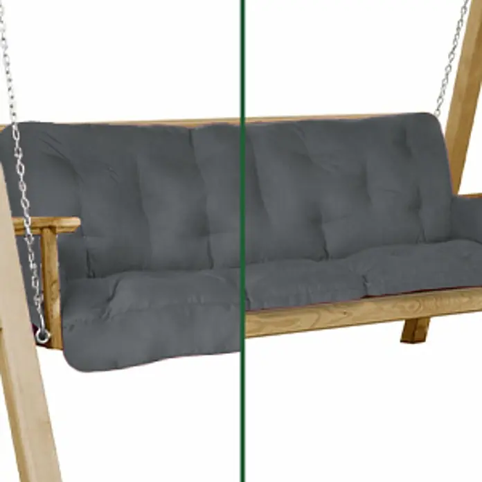 Beautissu Bankauflage Flair HS - Hollywoodschaukel, 1 Stk., Polyester, Graphitgrau - Graues, getuftetes Schaukelkissen für eine Holzschaukel.