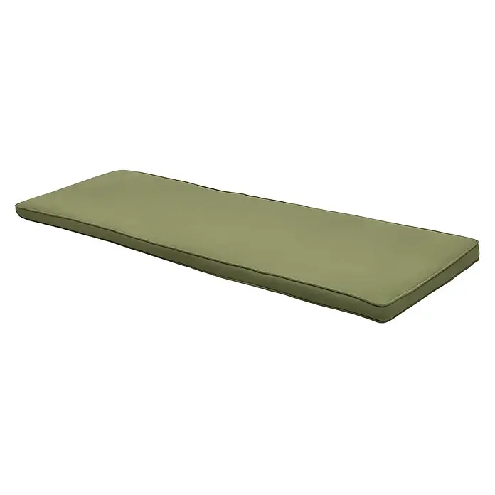 Beautissu Bankauflage Loft BK - Gartenbank, 1 Stk., L x B x H: 180 x 48 x 5 cm, Polyester, Olivgrün - Rechteckiges olivgrünes Bankkissen mit Paspelierung für bequemes Sitzen.