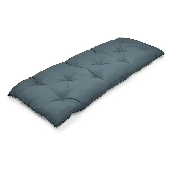 Beautissu Bankauflage Flair BK - Gartenbank, 1 Stk., Polyester, Taubenblau - Langes, getuftetes blaugraues Kissen für Bänke oder Gartenmöbel.