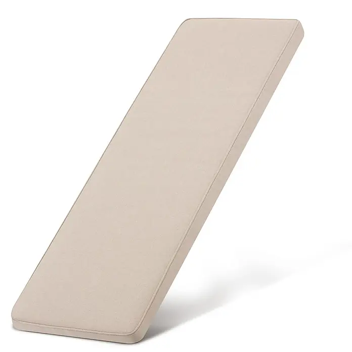 Beautissu Bankauflage QD-BK - Gartenbank, 1 Stk., L x B x H: 150 x 48 x 5 cm, Polyester, Beige - Rechteckiges, beiges Outdoor-Kissen mit sichtbarer Paspelierung entlang der Kanten.