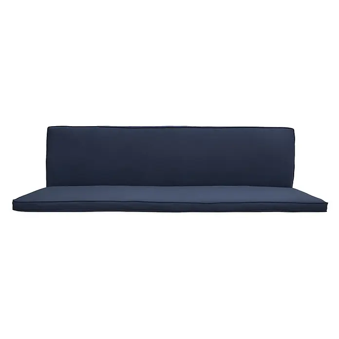 Beautissu Bankauflage Loft HS - Hollywoodschaukel, 1 Stk., Baumwolle, Polyester, Dunkelblau - Marineblaues Outdoor-Kissen-Set mit Rücken- und Sitzkissen.