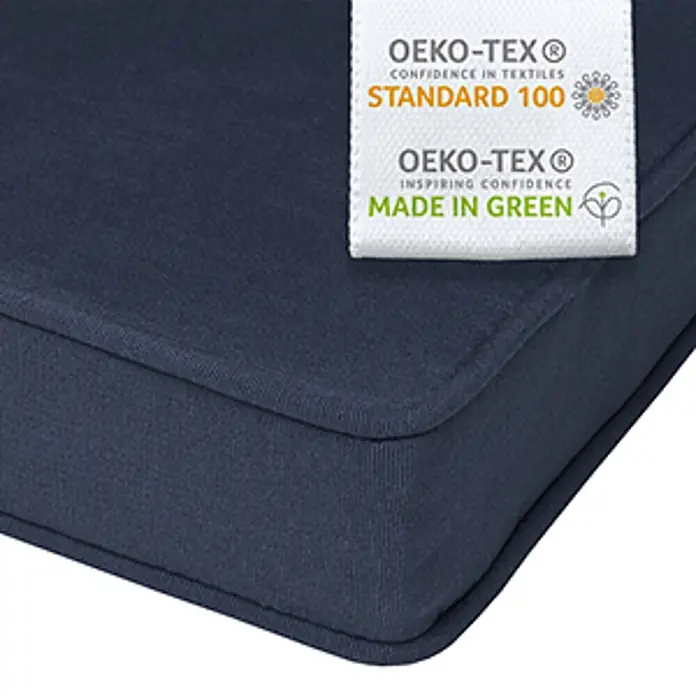 Beautissu Bankauflage Loft HS - Hollywoodschaukel, 1 Stk., Baumwolle, Polyester, Dunkelblau - Dunkelblaues Kissen mit OEKO-TEX Standard 100 und Made in Green Etiketten.
