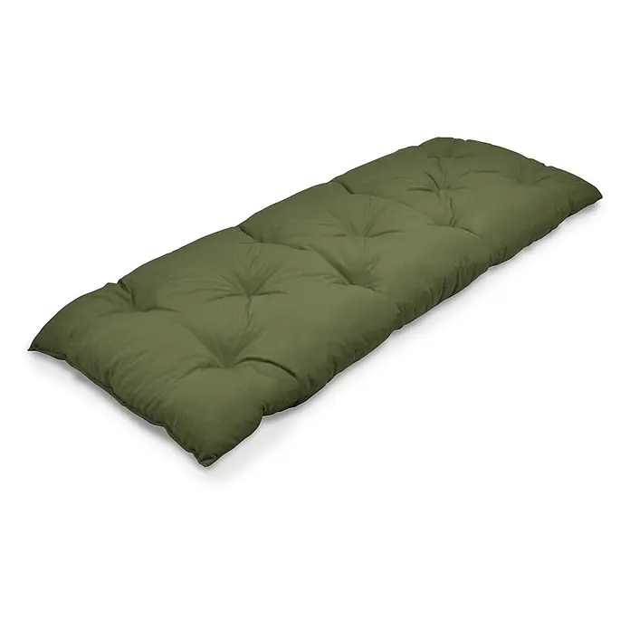 Beautissu Bankauflage Flair BK - Gartenbank, 1 Stk., L x B x H: 100 x 50 x 10 cm, Polyester, Olivgrün - Langes, olivgrünes, getuftetes Gartenbankkissen.
