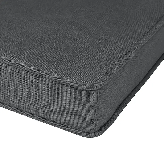 Beautissu Bankauflage Loft BK - Gartenbank, 1 Stk., L x B x H: 100 x 48 x 5 cm, Polyester, Graphitgrau - Dunkelgraues Stoffkissen mit Paspelierung.