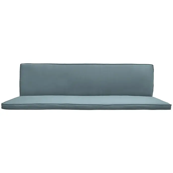 Beautissu Bankauflage Loft HS - Hollywoodschaukel, 1 Stk., L x B x H: 180 x 100 x 6 cm, Baumwolle, Polyester, Taubenblau - Türkisfarbenes Sitz- und Rückenkissen-Set für Gartenmöbel.