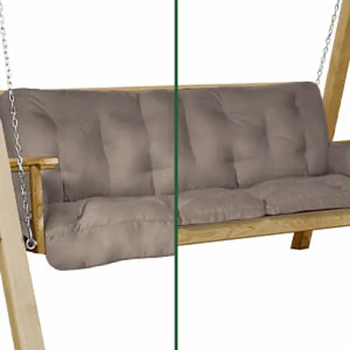 Beautissu Bankauflage Flair HS - Hollywoodschaukel, 1 Stk., Polyester, Taupe - Langes, gestepptes beiges Kissen für eine Holzschaukel.