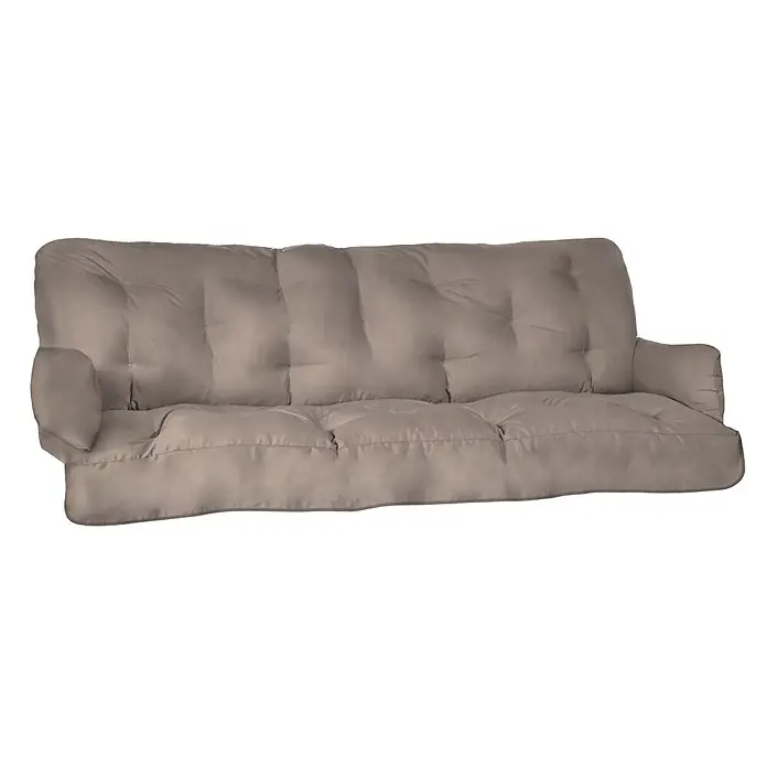 Beautissu Bankauflage Flair HS - Hollywoodschaukel, 1 Stk., Polyester, Taupe - Beige getuftete Futonmatratze mit Armlehnen.