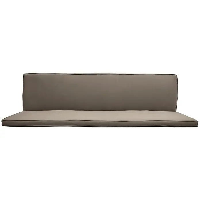 Beautissu Bankauflage Loft HS - Hollywoodschaukel, 1 Stk., L x B x H: 180 x 100 x 6 cm, Baumwolle, Polyester, Taupe - Taupefarbenes Outdoor-Kissen-Set, bestehend aus Rücken- und Sitzkissen.