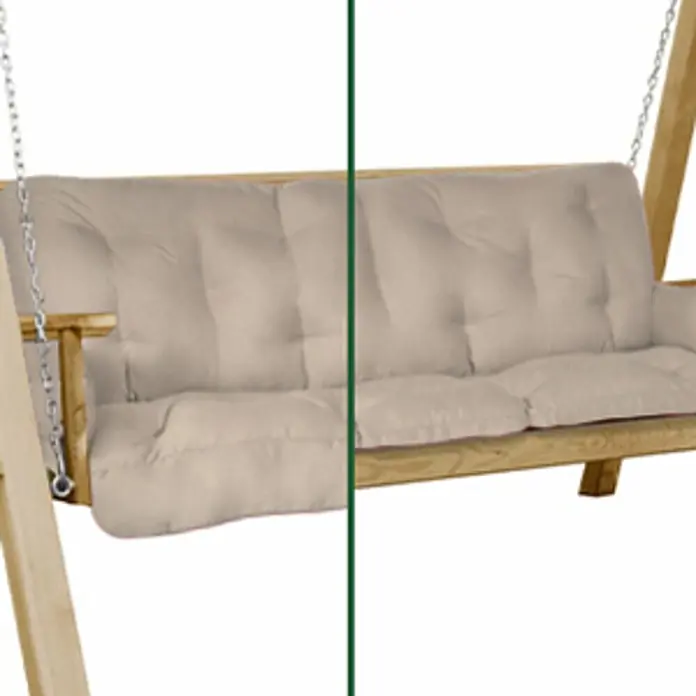 Beautissu Bankauflage Flair HS - Hollywoodschaukel, 1 Stk., Polyester, Natur - Beiges getuftetes Stoffkissen für eine Holzschaukel.