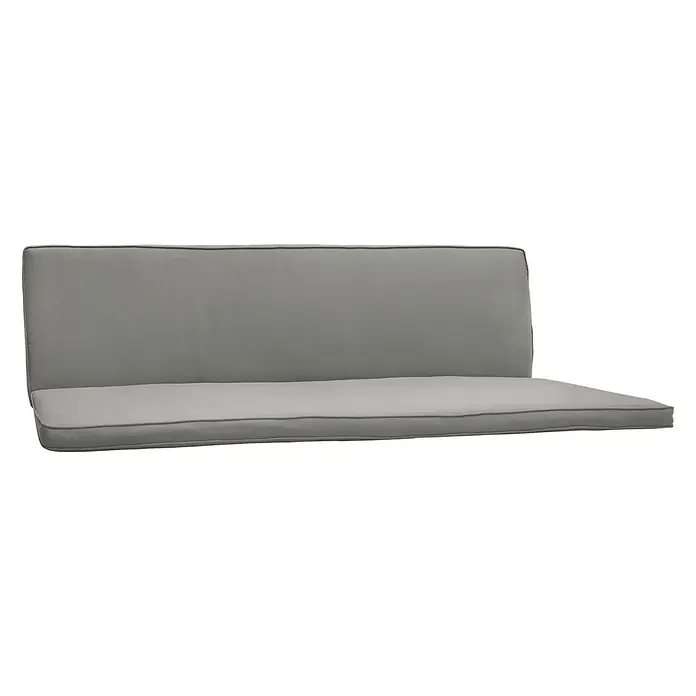 Beautissu Bankauflage Loft HS - Hollywoodschaukel, 1 Stk., L x B x H: 180 x 100 x 6 cm, Baumwolle, Polyester, Hellgrau - Graue Outdoor-Rücken- und Sitzkissen aus strapazierfähigem Stoff mit Paspelierung.