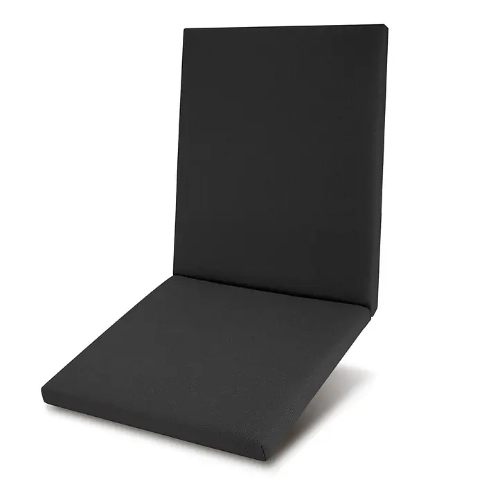 Beautissu Sitzauflage QD-NL - Niederlehner, 1 Stk., L x B x H: 105 x 48 x 5 cm, Polyester, Anthrazit - Dunkelgraues Stuhlkissen mit Rückenlehne und Sitzfläche, aus gewebtem Stoff.