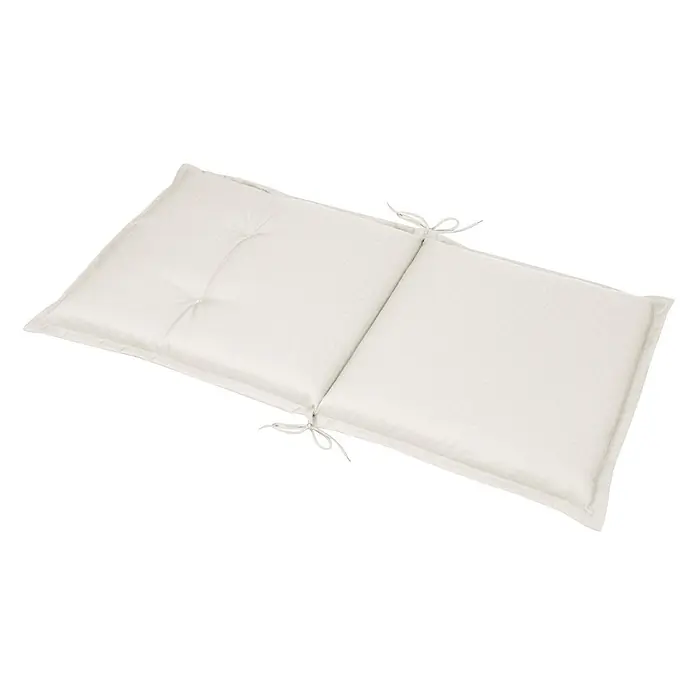 Beautissu Sitzauflage Base NL - Niederlehner, 1 Stk., Polyester, Natur - Cremefarbenes zweiteiliges Gartenkissen mit dezenter Webstruktur und Befestigungsbändern.