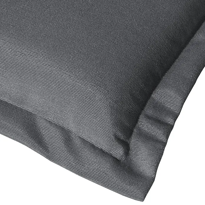 Beautissu Sitzauflage Loft HL - Hochlehner, 6 Stk., Polyester, Graphitgrau - Nahaufnahme eines strukturierten grauen Webstoffkissens.