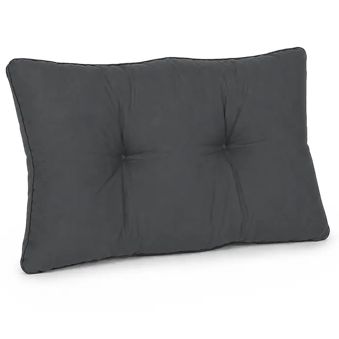 Beautissu Sitzauflage XLuna - Outdoor Lounge, 1 Stk., Polyester, Graphitgrau - Dunkelgraues rechteckiges, getuftetes Outdoor-Kissen mit feiner gerippter Stoffstruktur.