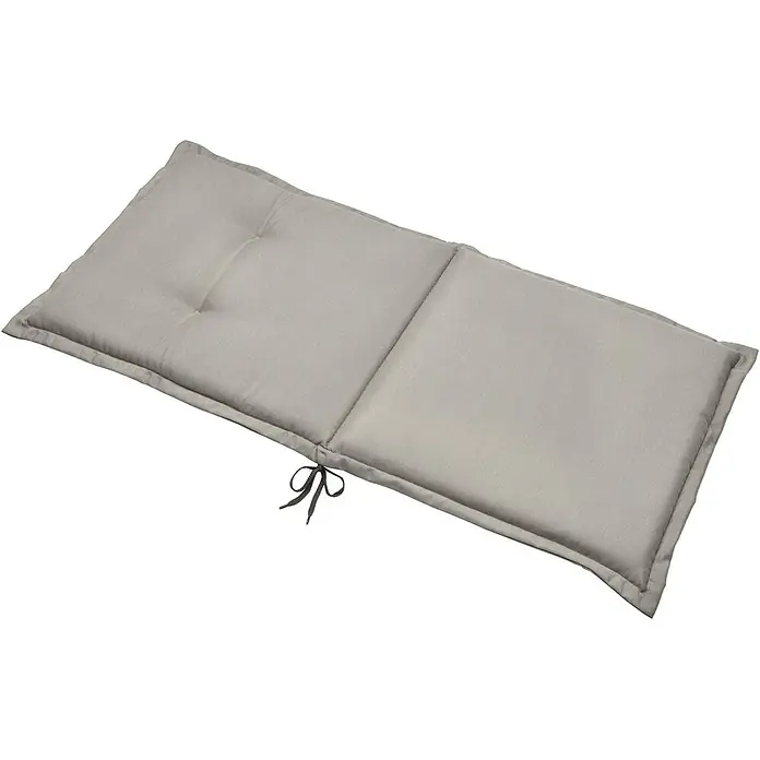Beautissu Sitzauflage Loft Nl - Niederlehner, 8 Stk., L x B x H: 100 x 50 x 6 cm, Polyester, Hellgrau - Hellgraues, segmentiertes Lounge-Kissen mit zwei Heftungen und schwarzen Bändern an der Faltung.