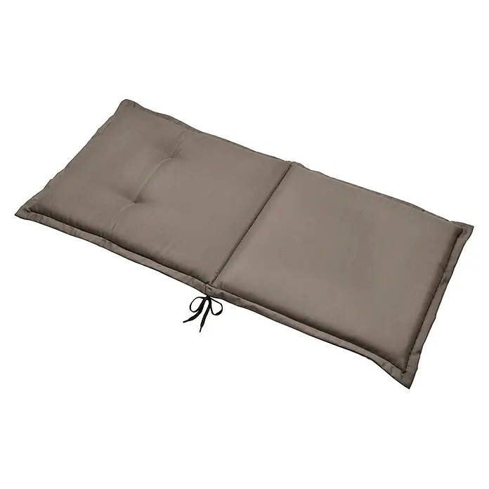 Beautissu Sitzauflage Loft NL - Niederlehner, 1 Stk., L x B x H: 100 x 50 x 6 cm, Polyester, Taupe - Grau-braunes, zweiteiliges Stuhlkissen mit Steppung und Bändern.