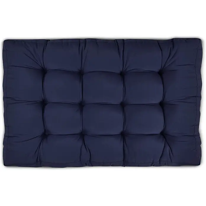 Beautissu Sitzauflage Eco Style - Europalette, 2 Stk., Polyester, Dunkelblau - Dunkelblaues getuftetes Kissen, weich gepolstert für Sitzkomfort.