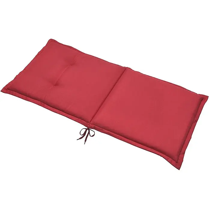 Beautissu Sitzauflage Loft Nl - Niederlehner, 2 Stk., Polyester, Rot - Rotes getuftetes Liegestuhlkissen mit Bändern, für Komfort segmentiert.