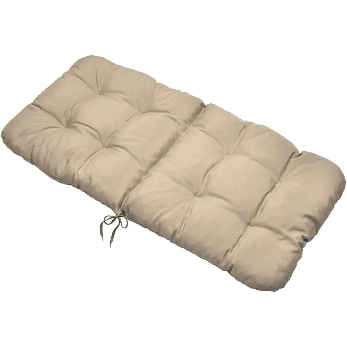 Beautissu Sitzauflage Flair NL - Niederlehner, 2 Stk., Polyester, Natur - Beiges, gestepptes Gartenliegenkissen mit Bändern.