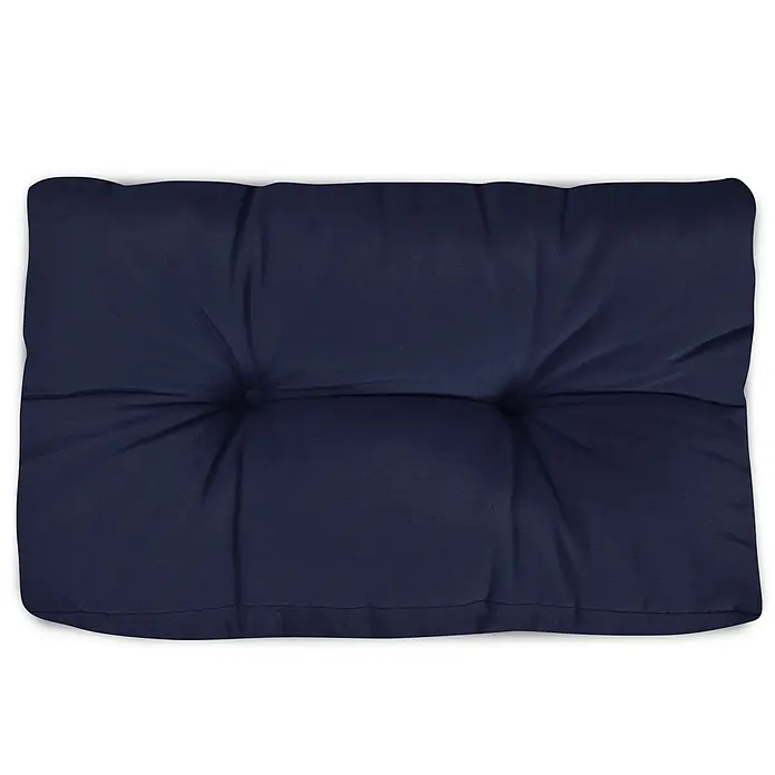 Beautissu Sitzauflage Eco Style - Europalette, 2 Stk., Polyester, Dunkelblau - Marineblaues gestepptes Sitzkissen mit Knöpfen.