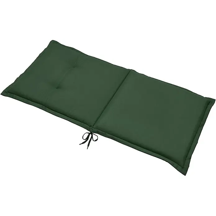 Beautissu Sitzauflage Loft Nl - Niederlehner, 2 Stk., L x B x H: 100 x 50 x 6 cm, Polyester, Dunkelgrün - Dunkelgrünes, zweigeteiltes Outdoor-Kissen mit Knopfheftung und Befestigungsbändern.