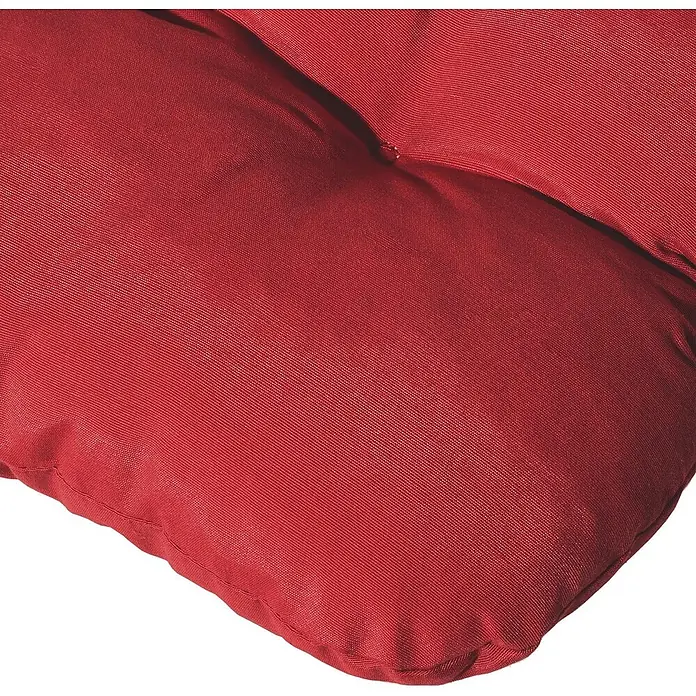Beautissu Sitzauflage Flair NL - Niederlehner, 8 Stk., L x B x H: 100 x 50 x 8 cm, Polyester, Rot - Nahaufnahme eines leuchtend roten, gesteppten Stoffkissens, das seine Textur und Nähte zeigt.