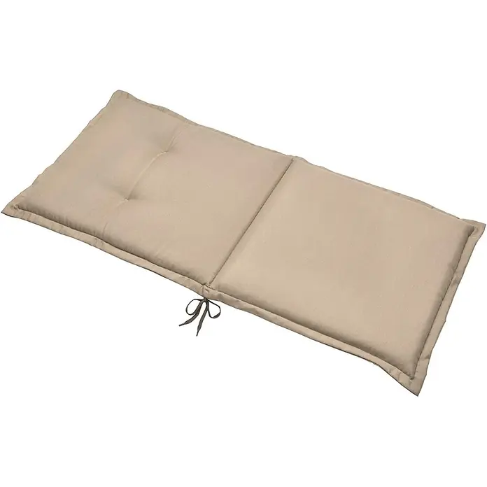 Beautissu Sitzauflage Loft Nl - Niederlehner, 8 Stk., L x B x H: 100 x 50 x 6 cm, Polyester, Natur - Beiges, zweiteiliges Outdoor-Liegekissen mit Steppdetails und Bindebändern.