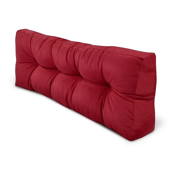 Beautissu Sitzauflage Eco Style - Europalette, 1 Stk., Polyester, Rot - Rotes, getuftetes Kissen aus weichem Stoff für Bänke oder Sitzgelegenheiten.