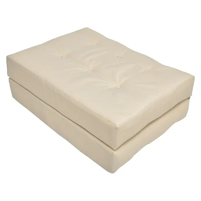 Beautissu Sitzauflage ECO Elements - Europalette, 1 Stk., Polyester, Natur - Cremefarbene gesteppte Stoffauflage in zwei gestapelten Abschnitten.