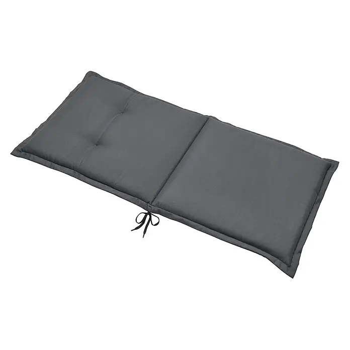 Beautissu Sitzauflage Loft NL - Niederlehner, 6 Stk., L x B x H: 100 x 6 x 50 cm, Polyester, Graphitgrau - Dunkelgraues segmentiertes Kissen mit Bändern für Sitzgelegenheiten im Freien.