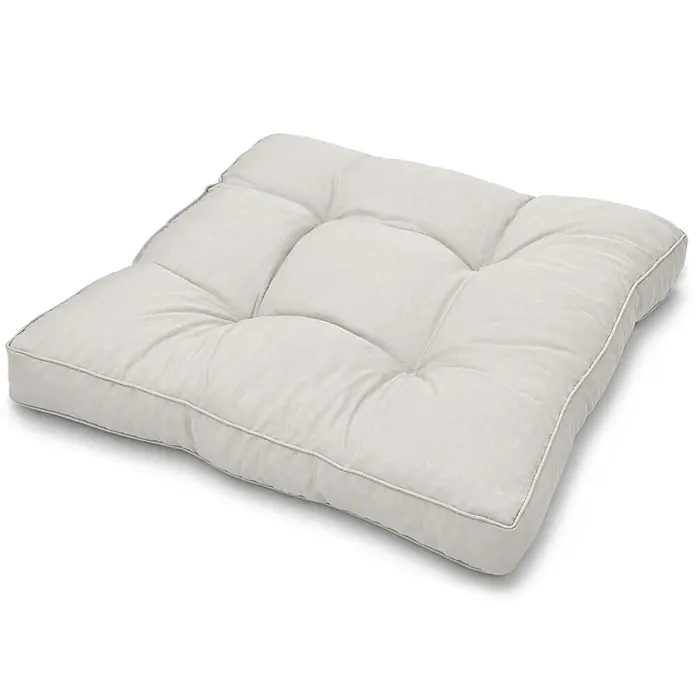 Beautissu Sitzauflage XLuna - Outdoor Lounge, 1 Stk., L x B x H: 50 x 50 x 10 cm, Polyester, Hellgrau - Helles, quadratisches, getuftetes Kissen mit Paspelierung.
