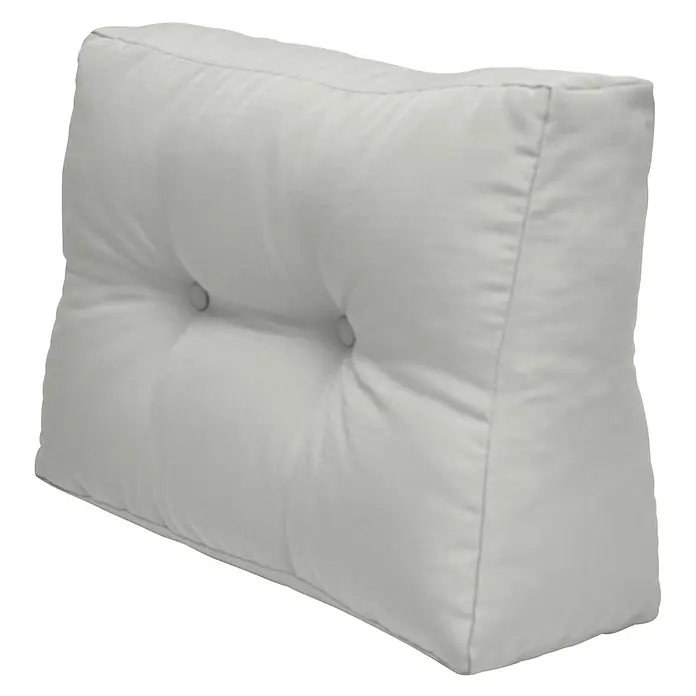 Beautissu Sitzauflage ECO Elements - Europalette, 1 Stk., L x B x H: 60 x 40 x 20 cm, Polyester, Hellgrau - Hellgraues getuftetes Keilkissen für Rückenstütze und Komfort.