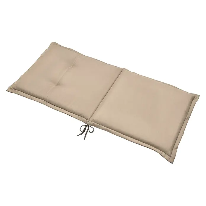 Beautissu Sitzauflage Loft NL - Niederlehner, 6 Stk., L x B x H: 100 x 6 x 50 cm, Polyester, Natur - Beiges Outdoor-Kissen mit Bändern, segmentiert für Liegestühle.